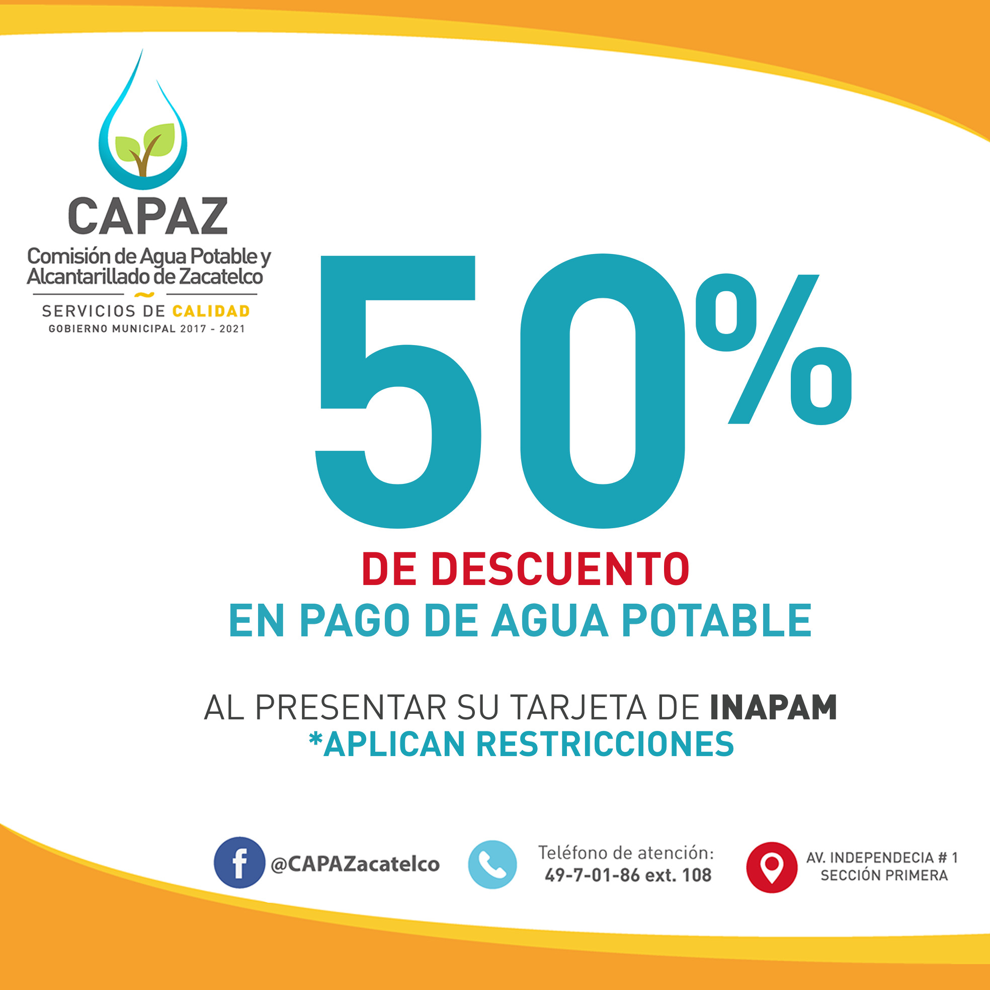 CAPAZ invita a la ciudadanía a realizar su pago puntual de agua