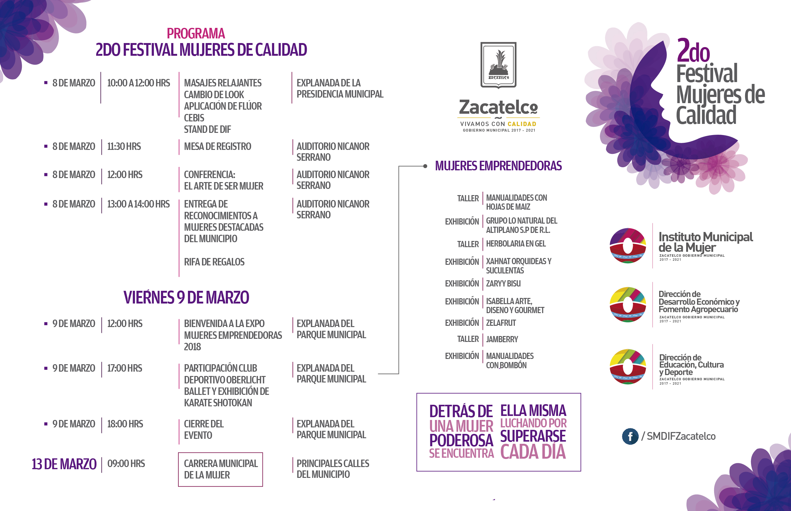 Realizarán 2do Festival Mujeres de Calidad en Zacatelco