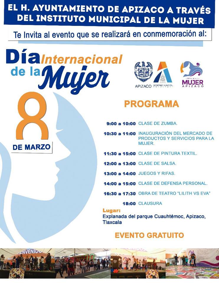 Alistan en Apizaco programa por el día de la mujer