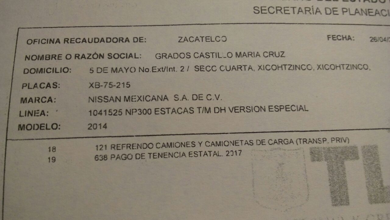 Robo de camioneta con lujo de violencia en Xicohtzinco