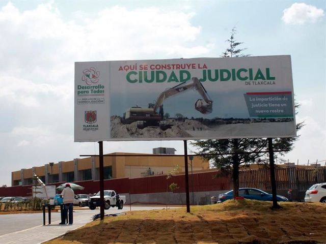 Colapsan vigas en la nueva ciudad judicial de Tlaxcala