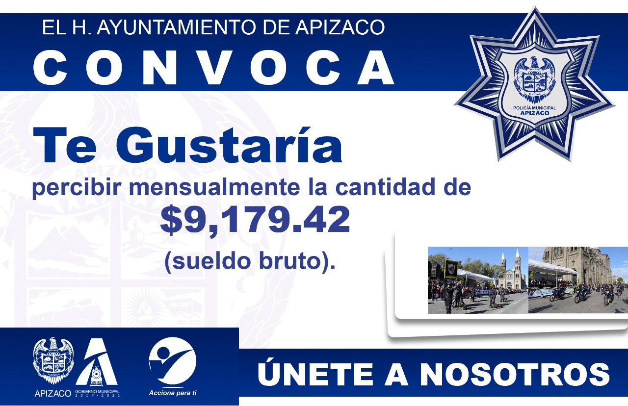 Ayuntamiento de Apizaco solicita policías