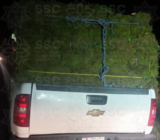 En Atlangatepec, asegura Policía Estatal camioneta utilizada para cometer delitos forestales