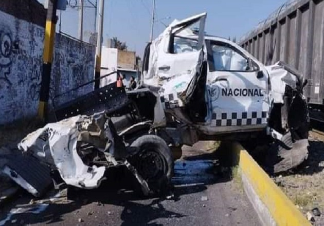 Tren embiste a unidad de la Guardia Nacional, en Guanajuato; dos elementos perdieron la vida