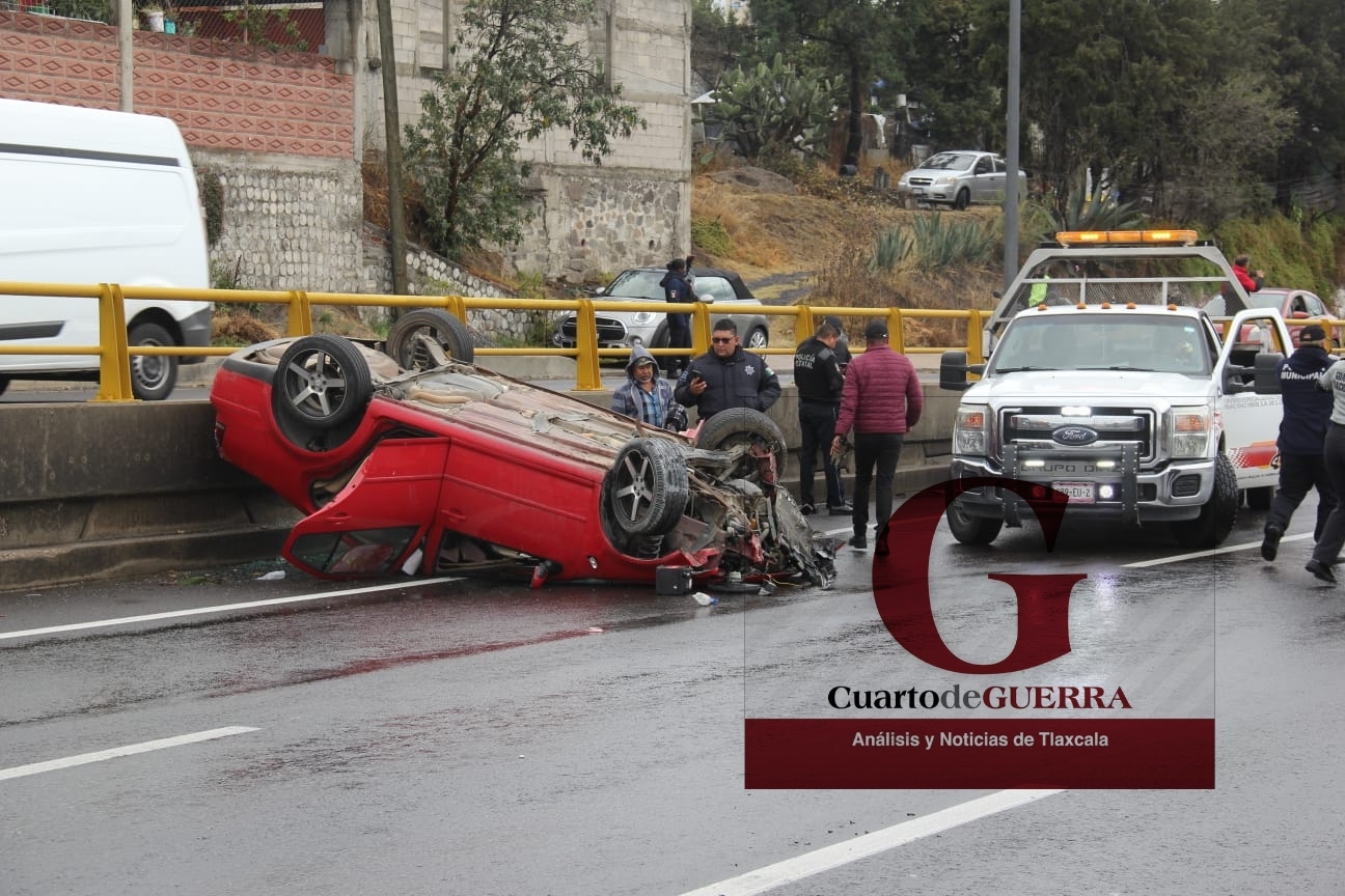 Un Lesionado De Gravedad Tras Volcadura En La Apizaco-Tlaxcala - Cuarto ...