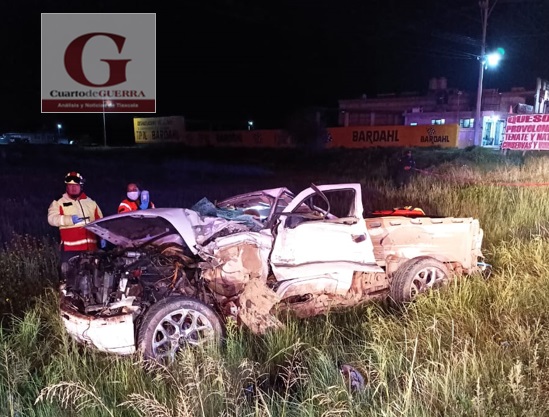 Trágico accidente en carretera Apizaco-Tlaxco deja un muerto y un herido, a la altura de Tetla