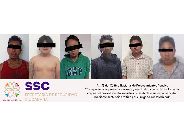 Realizan elementos de la SSC detención de seis personas por infracciones a la ley