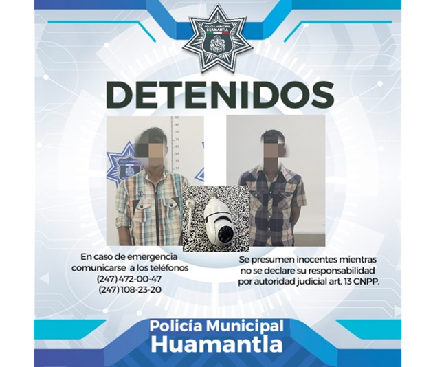 Policía de Huamantla retira de las calles a dos hombres en posesión de sustancias ilícitas