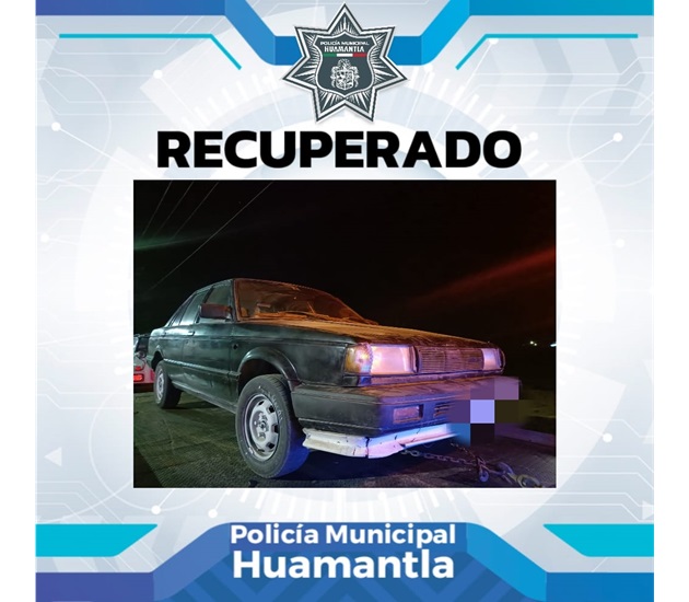 Policía Municipal de Huamantla recupera vehículo con reporte de robo