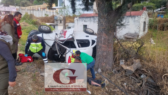 Deja herido fuerte accidente de automóvil en la Tlaxcala-Apizaco