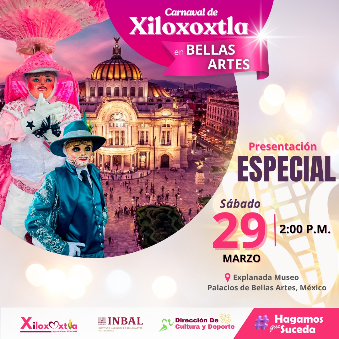 Anuncian Carnaval de Xiloxoxtla 2025; llegará a la explanada de Bellas Artes