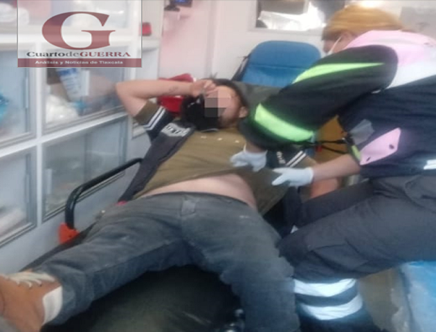 Hombre resulta herido con arma blanca en su negocio en Hueyotlipan