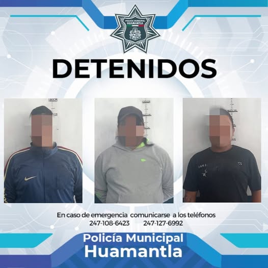 Disuade Policía Municipal de Huamantla riña y detiene a tres sujetos