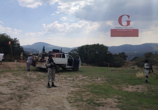Guardia Nacional inhabilita toma clandestina de hidrocarburo en San Cristóbal Zacacalco, Calpulalpan