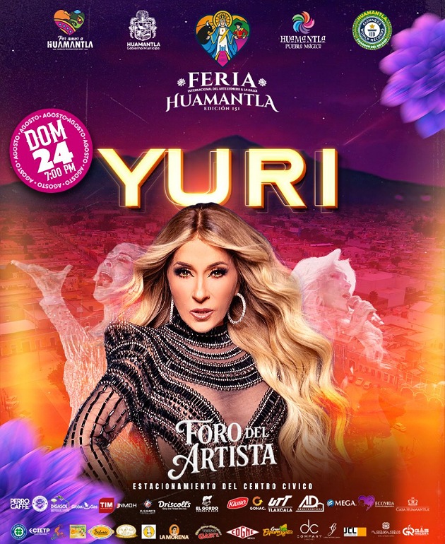 Yuri llegará a la Feria de Huamantla 2025 para hacer vibrar a miles de asistentes con sus grandes éxitos