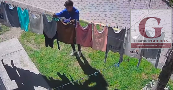 Captan a joven robando ropa de tendedero en Mazatecochco