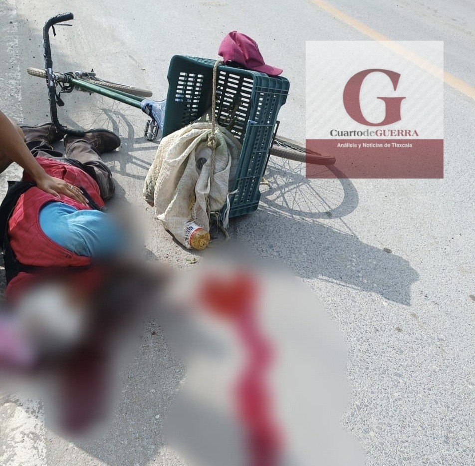 En Tepetitla, adulto mayor cae de su bicicleta y es hospitalizado de emergencia