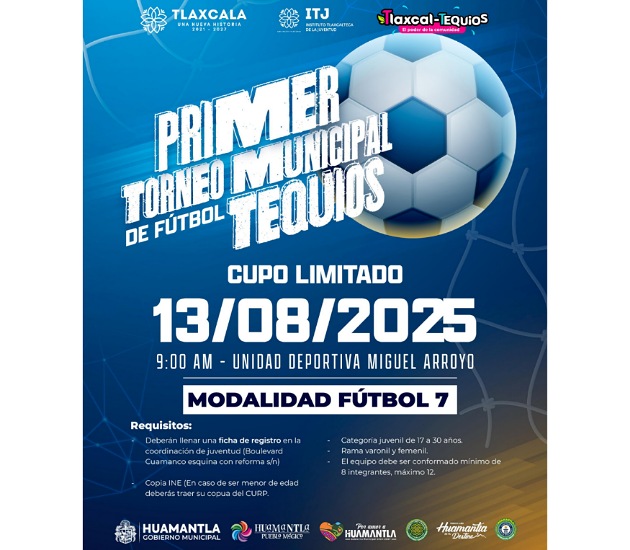 Inicia el Primer Torneo Municipal de Futbol Tequios en Huamantla