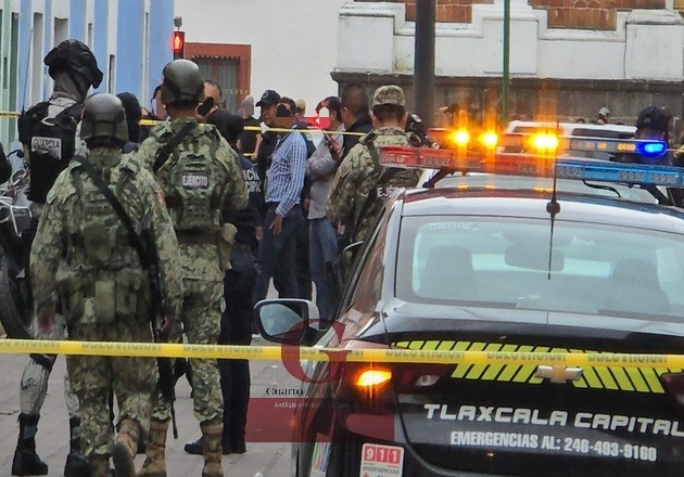 Se registran detonaciones de arma de fuego en supuesto intento de asalto a joyería en el centro de Tlaxcala