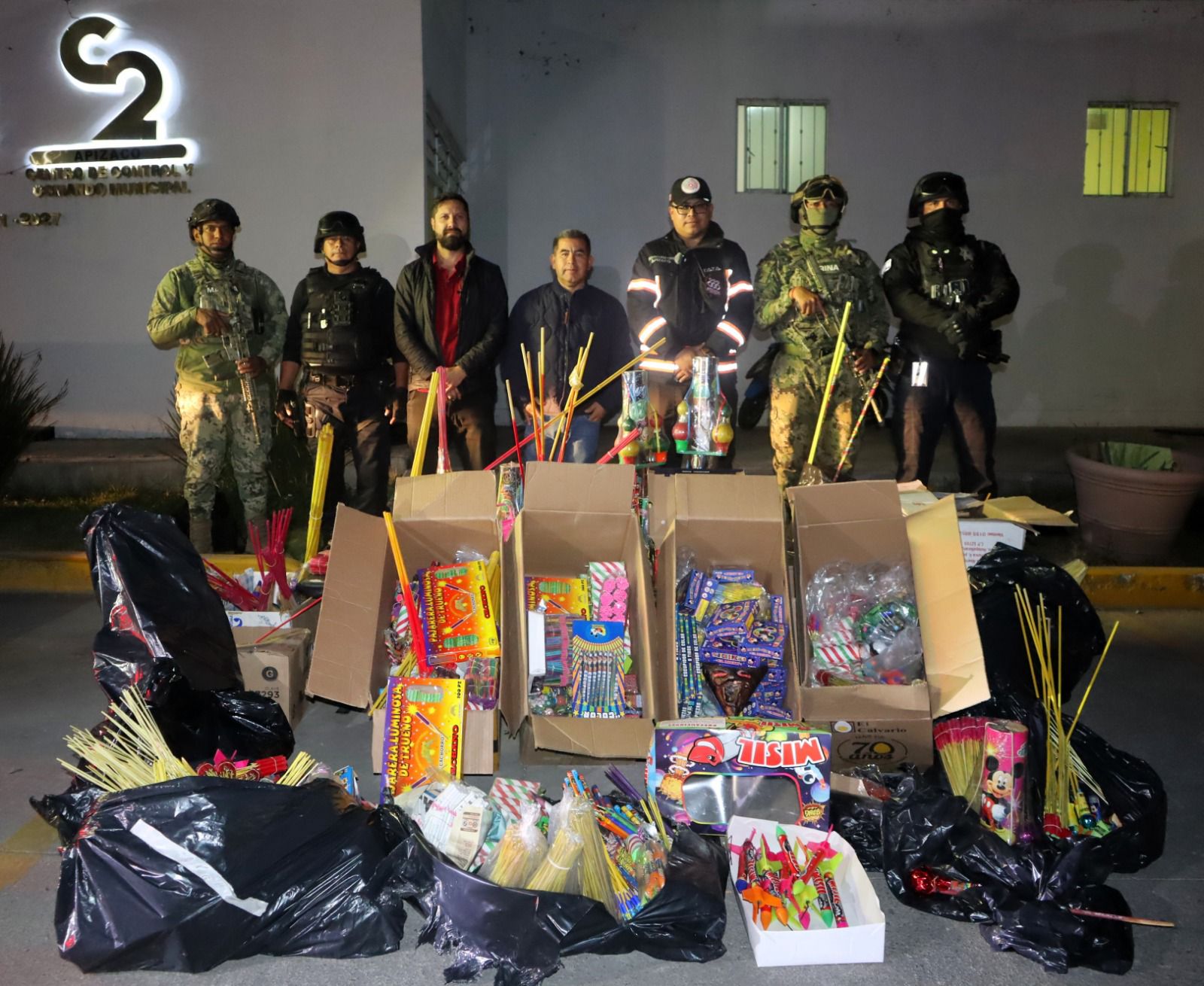 Concluye Ayuntamiento de Apizaco operativo contra la pirotecnia ilegal con aseguramiento de más de 150 kilos