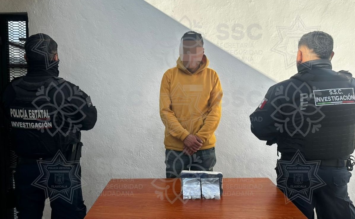 En Hueyotlipan, SSC detiene a presunto narcomenudista