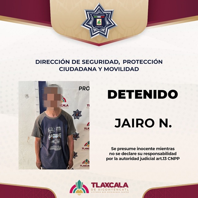 Policía Municipal de Tlaxcala atiende reporte ciudadano por presunto intento de robo en San Buenaventura Atempan