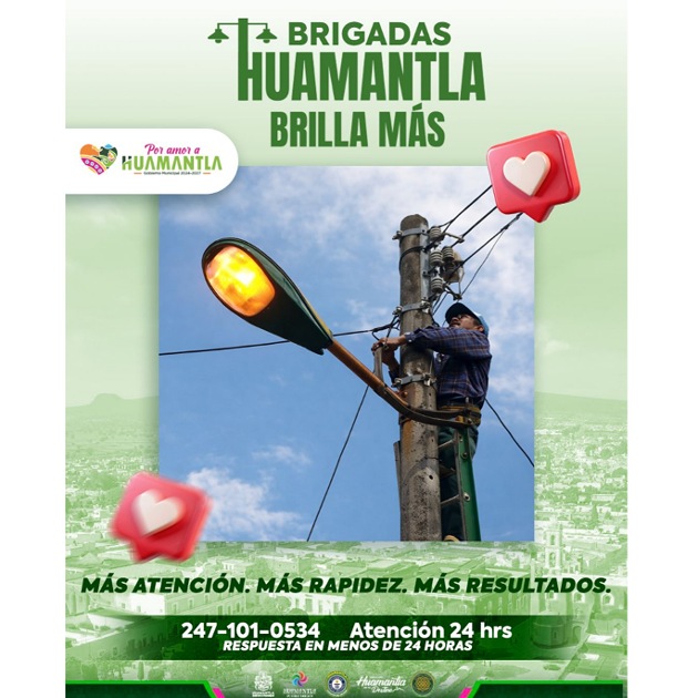 Huamantla inicia el programa ‘Brigadas Huamantla Brilla Más’ para mejorar atención a luminarias