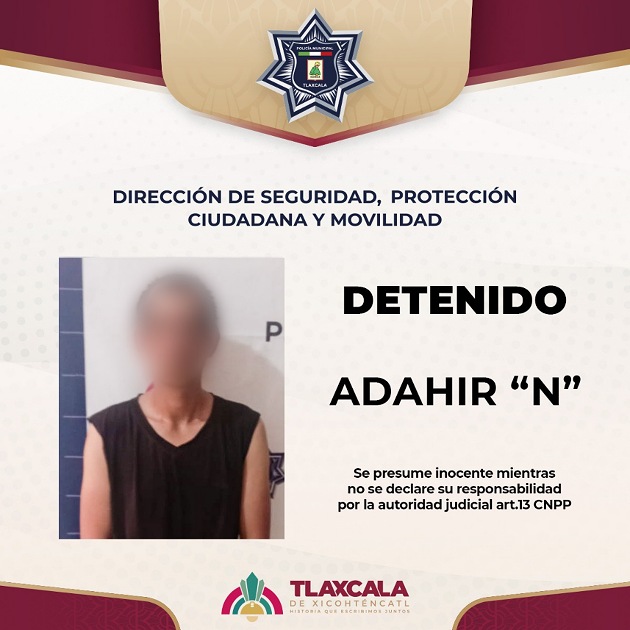 Policía Municipal de Tlaxcala atiende reportes ciudadanos y detiene a dos personas por alterar el orden público