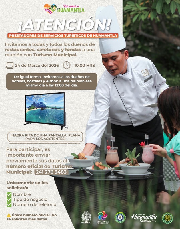 Invita Turismo municipal de Huamantla a prestadores de servicios a reuniones de trabajo para fortalecer el sector