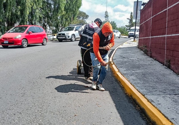 Gobierno de Alfonso Sánchez García realiza trabajos de balizamiento en Tizatlán