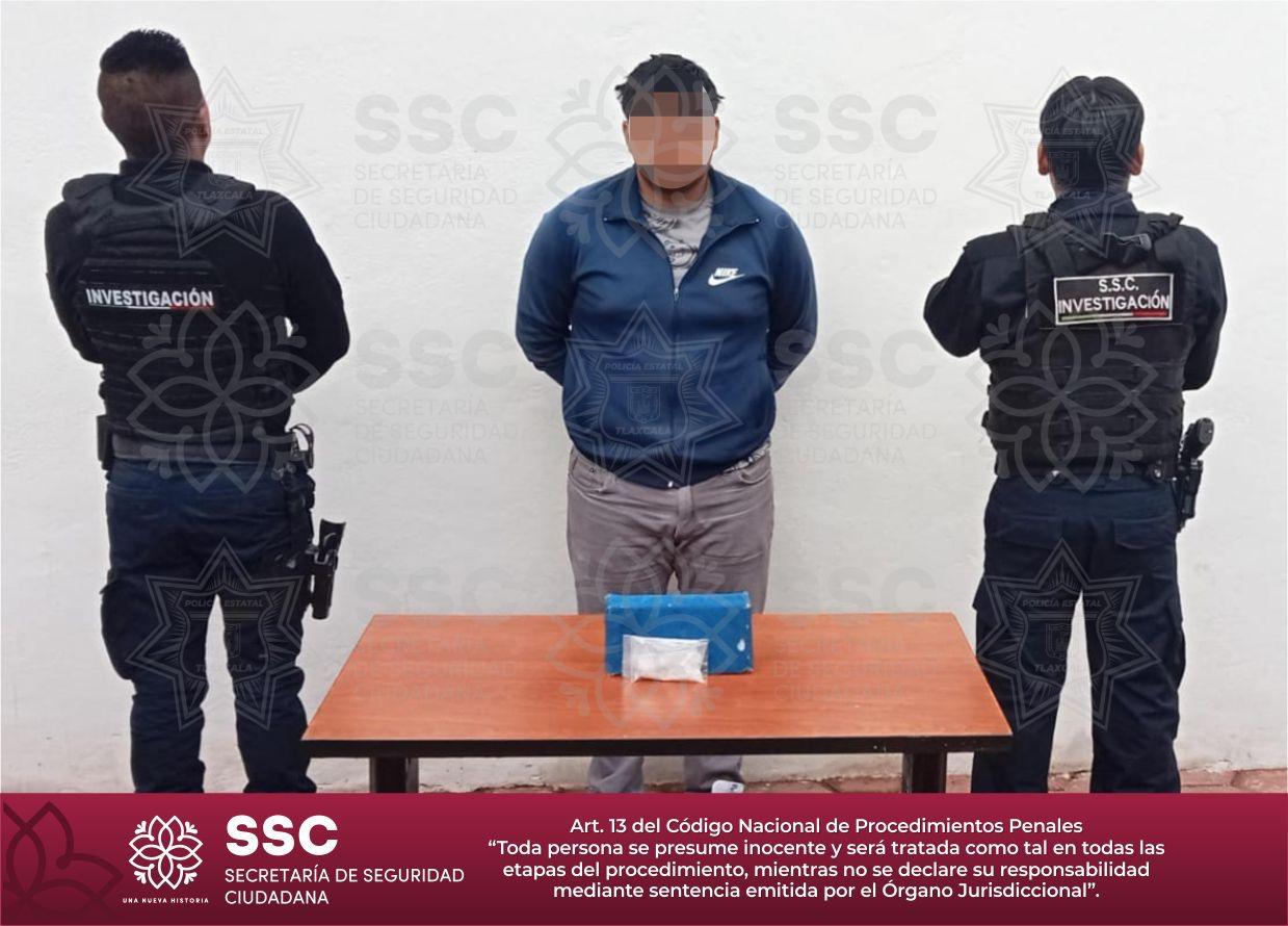 Detiene la SSC a presunto narcomenudista en Chiautempan