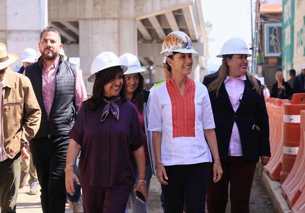 Supervisa Claudia Sheinbaum avances del distribuidor vial Santa Ana Chiautempan en Tlaxcala