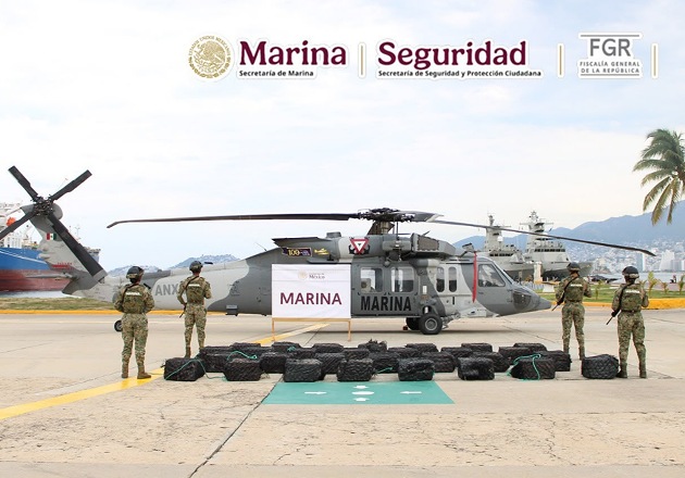 Marina asegura casi 1.3 toneladas de presunta cocaína en Guerrero