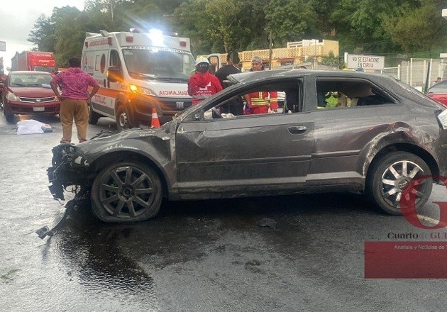 Tragedia en Totolac: Bombero de la SSC muere en brutal choque entre Audi y March en la Apizaco-Tlaxcala
