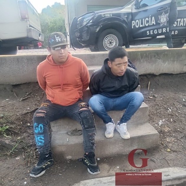Cae par de ‘Los Budas’ armados tras persecución en Huactzinco, uno de 16 años