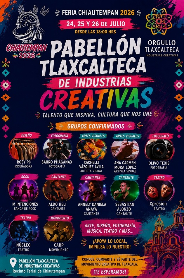 Contará Feria Nacional del Sarape Chiautempan 2026 con Pabellón Tlaxcalteca de Industrias Creativas