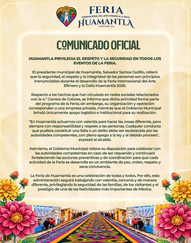 Huamantla privilegia el respeto y la seguridad en todos los eventos de la feria