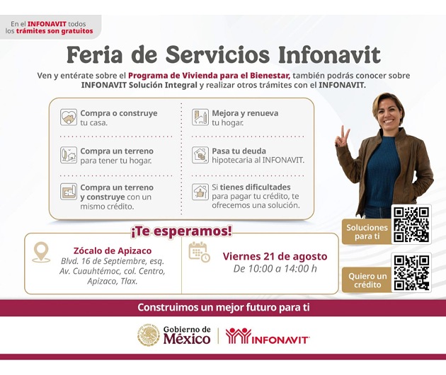 Infonavit y Ayuntamiento de Apizaco acercan soluciones de vivienda a derechohabientes de la región